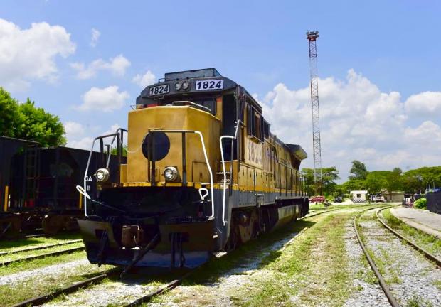 Ceremonia de rehabilitación del ferrocarril del Istmo de Tehuantepec, en Oaxaca, el 24 de julio de 2020.