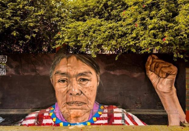 Mural de Joel Merino, en la comunidad de San Juan Copala, Oaxaca