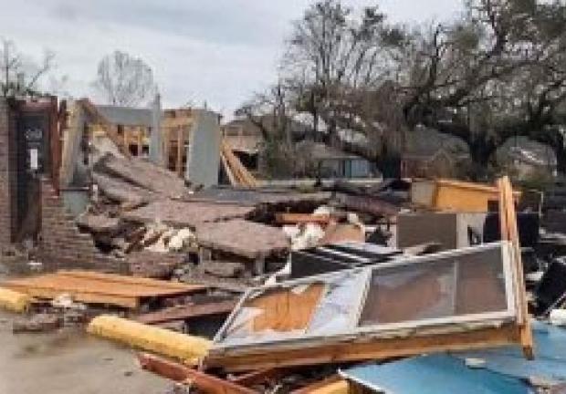 Daños tras el paso del huracán Laura en Louisana, el 27 de agosto de 2020