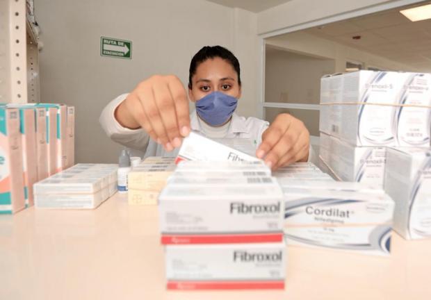 Farmacia en un centro de salud de Michoacán.