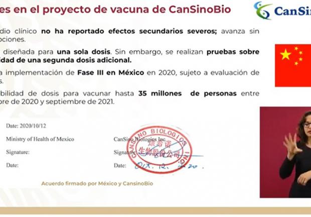Vacuna desarrollada por CanSino.