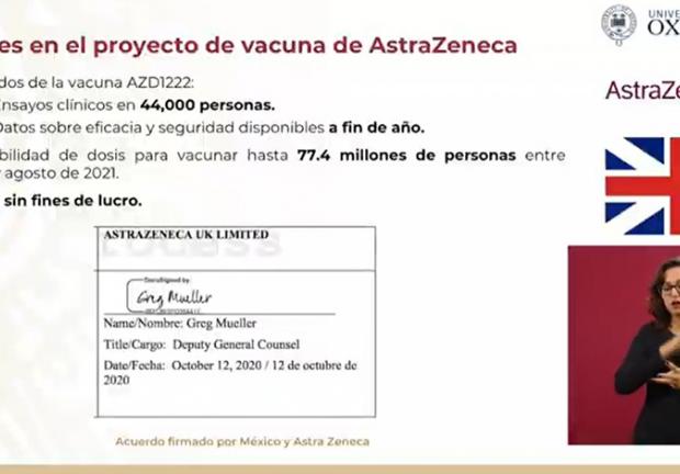Vacuna desarrollada por Astrazeneca.