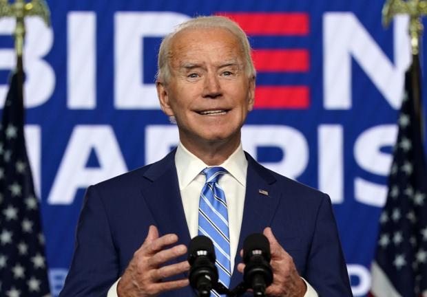 El candidato presidencial demócrata Joe Biden, el 4 de noviembre de 2020 en Wilmington, Delaware.