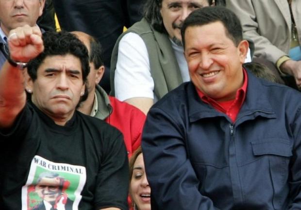 Diego Armando Maradona y Hugo Chávez.