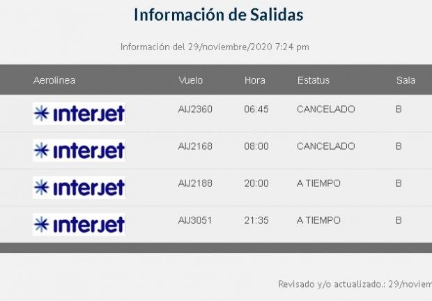 Interjet canceló vuelos este domingo