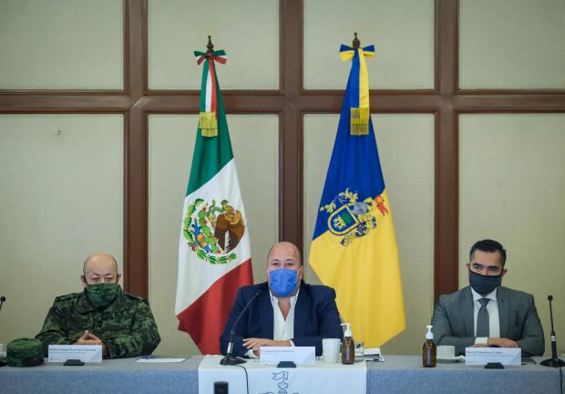 El gobernador de Jalisco, Enrique Alfaro encabeza el informe sobre incidencia delictiva en la entidad.
