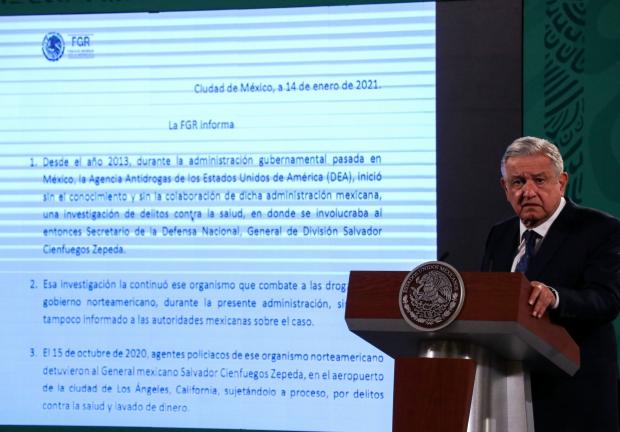 El Presidente de México, Andrés Manuel López Obrador, el 15 de enero de 2021.