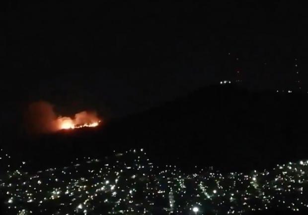 Incendio en el cerro del Chiquihuite.