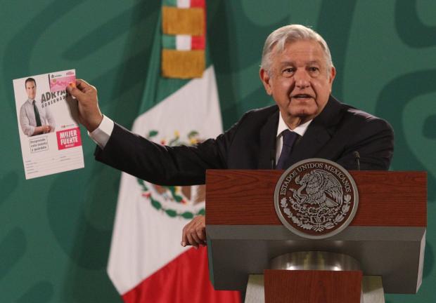 Andrés Manuel López Obrador, presidente de México, durante la conferencia matutina desde Palacio Nacional.
