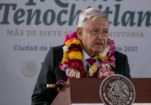 Andrés Manuel López Obrador, presidente de México, encabezó la ceremonia por los “700 años de la fundación de México-Tenochtitlán”.