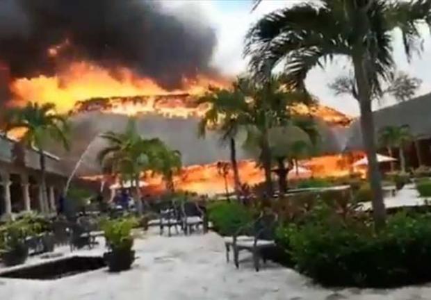 Incendio en el Hotel Grand Palladium, en la Riviera Maya