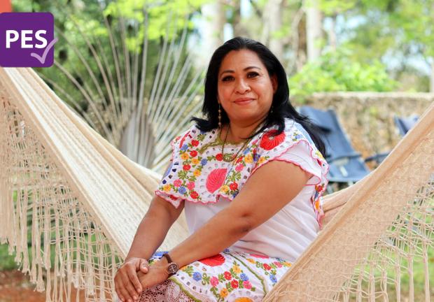 Nicté-Ha Aguilera Silva, candidata al gobierno de Campeche por el Partido Encuentro Social.
