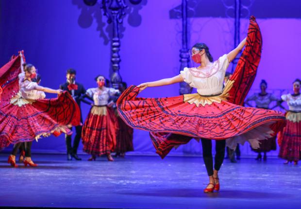 Ensayo del Ballet Folklórico de Amalia Hernández, ayer.