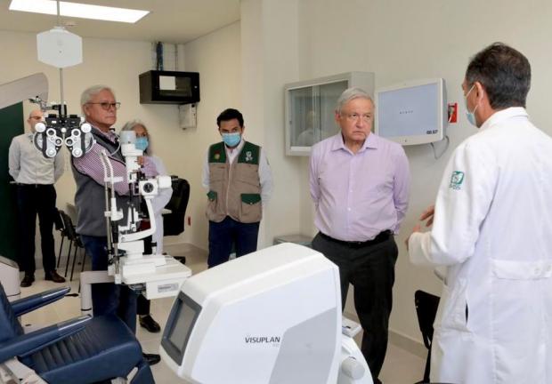En la imagen, el Presidente Andrés Manuel López Obrador, durante la inauguración de la ampliación del Hospital Rural San Quintín en Baja California