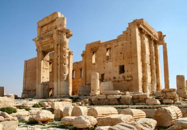 El templo de Baal Shamin antes de ser destruido.