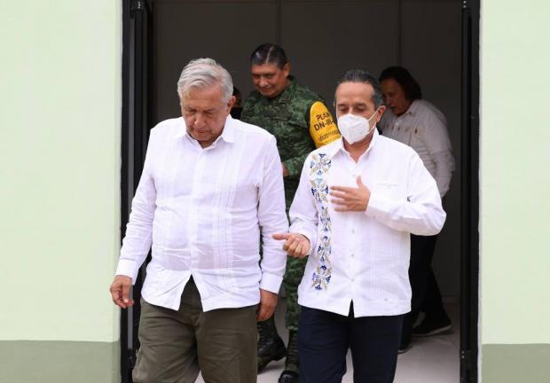 El gobernador de Quintana Roo le dio la bienvenida al Presidente López Obrador en Cancún