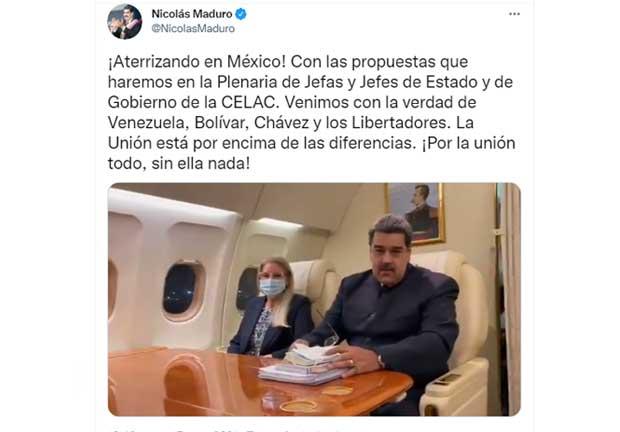 El presidente de Venezuela, Nicolás Maduro, en su llegada a México para la Sexta Cumbre Celac