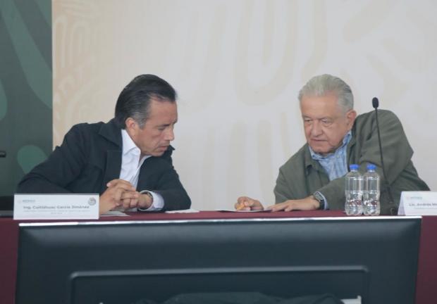 Cuitláhuac García, gobernador de Veracruz y el presidente Andrés Manuel López Obrador