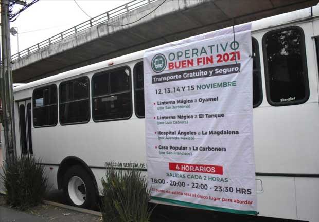 Ofrecen en La Magdalena Contreras, transporte gratis y seguro para compradores del “Buen Fin”