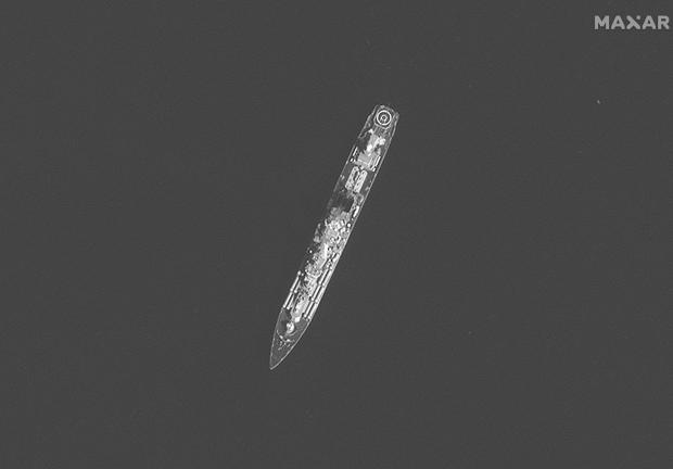 imagen satelital del buque Moskva.