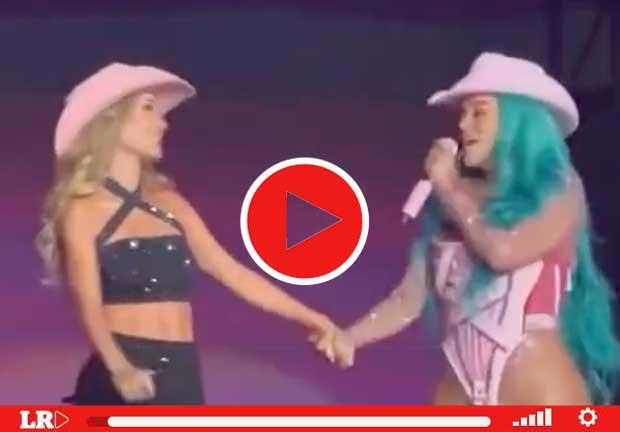 Karol G y Anahí cantan juntas “Sálvame” en la Arena CDMX