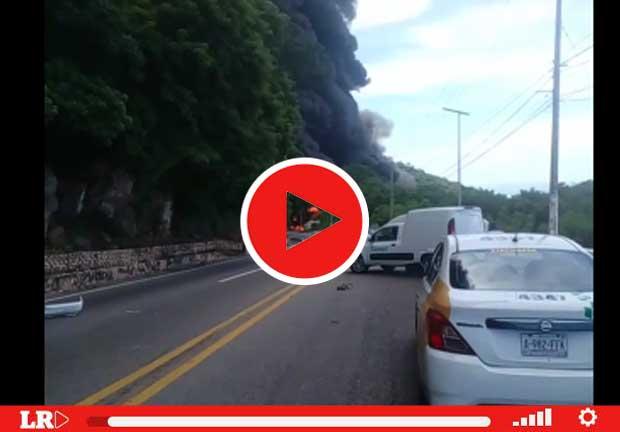 Explota pipa en Acapulco y complica circulación en la vía Escénica