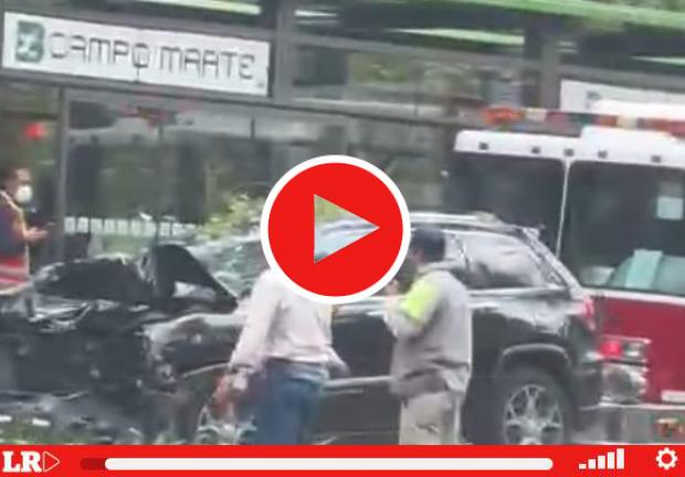 Accidente afuera de estación Campo Marte provoca afectaciones en servicio de Metrobús.