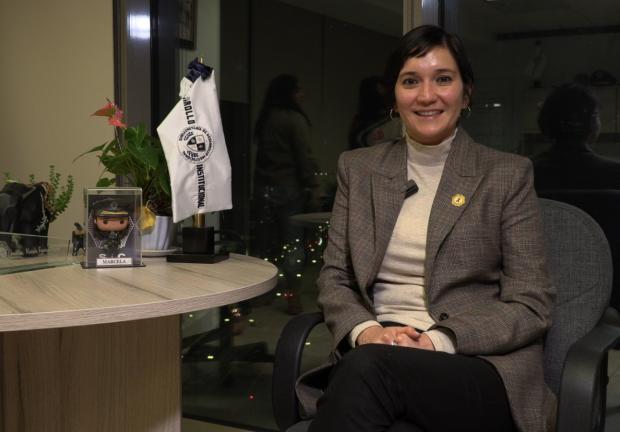 Marcela Figueroa, desde las oficinas de la Subsecretaría de Desarrollo Institucional de la SSC de la CDMX.