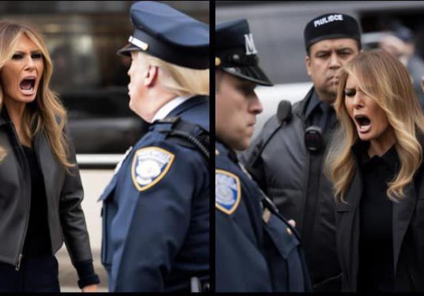 Melani Trump grita a los policías que detienen a expresidente Trump