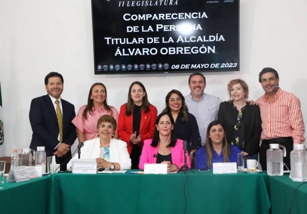 La alcaldesa Lía Limón durante su comparecencia ante las Comisiones de Alcaldías y Límites Territoriales y la Comisión de Administración Pública