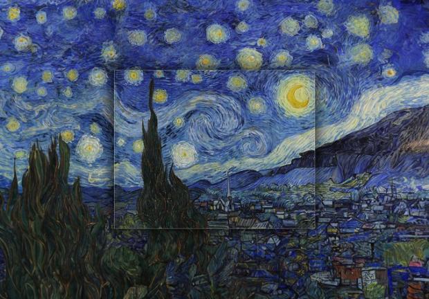 Paisaje completo de la Noche estrellada de Van Gogh