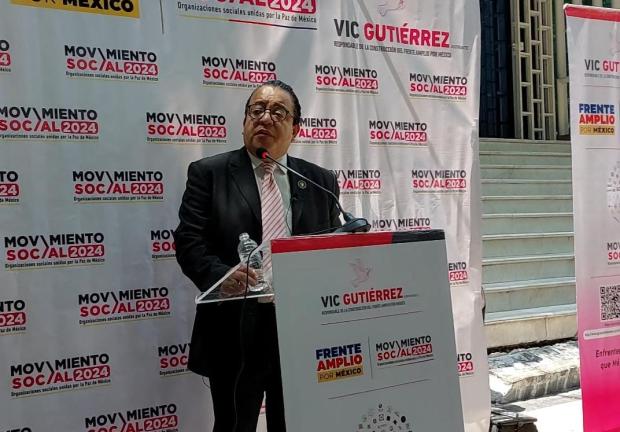 Víctor Hugo Gutiérrez Yañez, quien fue diputado local del PAN y extitular de la Comisión Iberoamericana de Derechos Humanos de las Américas, se registra para participar en la candidatura del Frente Amplio Opositor.