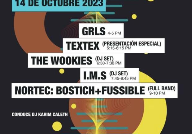 Cartelera del Festival de Música Contra el Olvido de la UNAM de este sábado 14 de octubre de 2023.