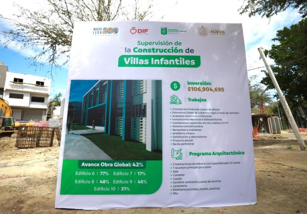 Supervisa Gobernador Samuel García obras de construcción de Villas Bebés y Villas Infantiles del DIF Capullos