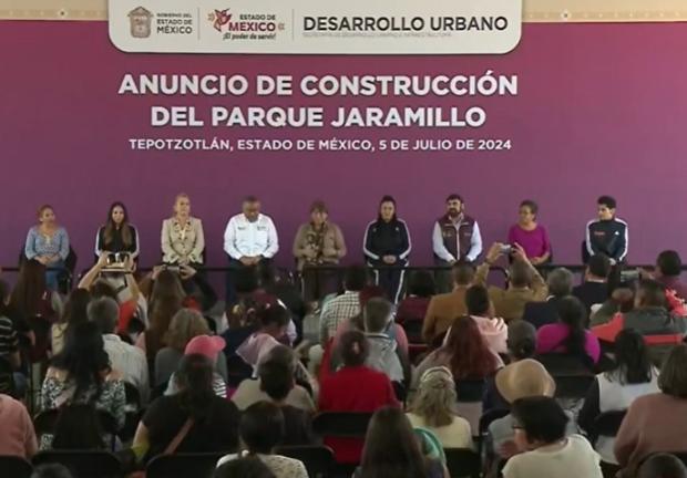 La gobernadora Delfina Gómez anunció la rehabilitación del Parque “Jaramillo” en Tepotzotlán.