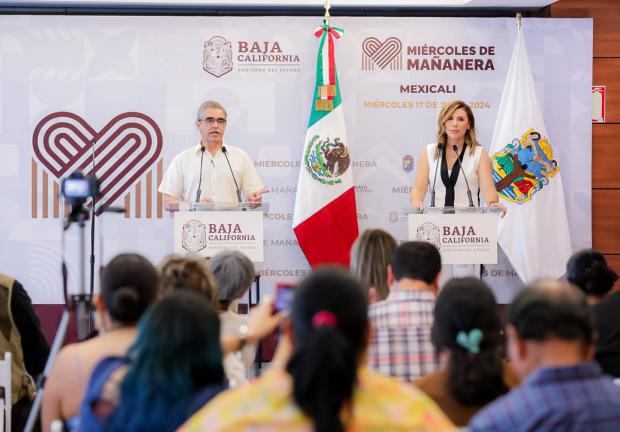 La gobernadora Marina del Pilar Ávila Olmeda, presentó los avances de obras dentro del programa RESPIRA en Mexicali.