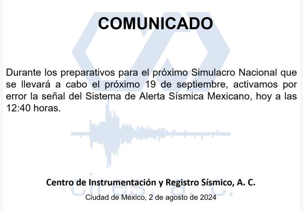 CIRES reconoció que la activación de la alerta sísmica se trató de un error.