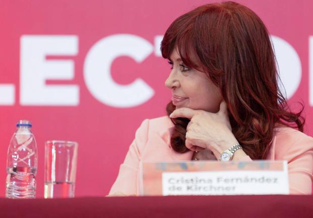 Cristina Fernández de Kirchner durante su participación en el evento organizado por Morena.