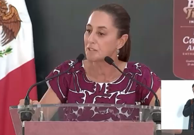 La Presidenta electa, Claudia Sheinbaum durante su participación en Oaxaca.