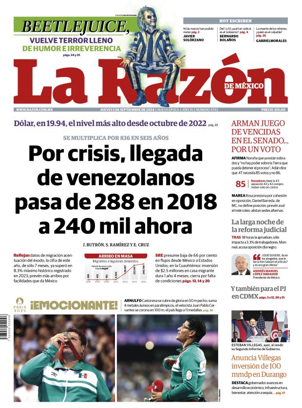 Versión Impresa, 05 septiembre 2024