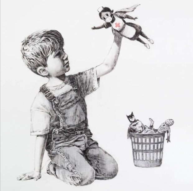 La obra "Game Changer", del artista británico Banksy, supera a lo recaudado en otras pujas.
