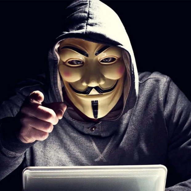 La máscara icónica de Anonymous.