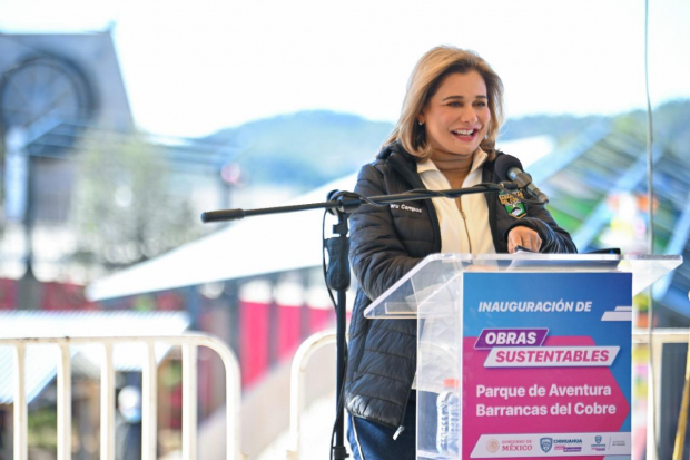 La gobernadora de Chihuahua, Maru Campos, destacó los beneficios  de las obras sustentables