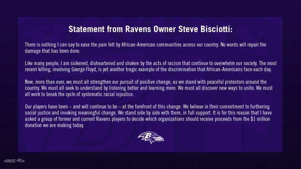 La carta del dueño de los Ravens.