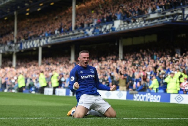 Rooney celebra un gol con el Everton en su segunda etapa