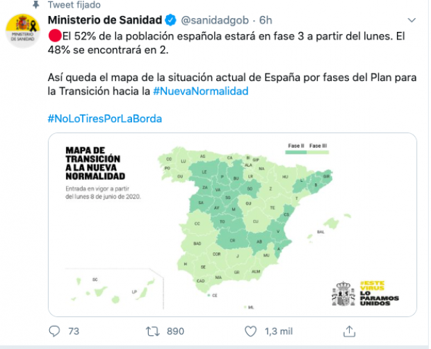 España en Fase 3 de desescalada por pandemia