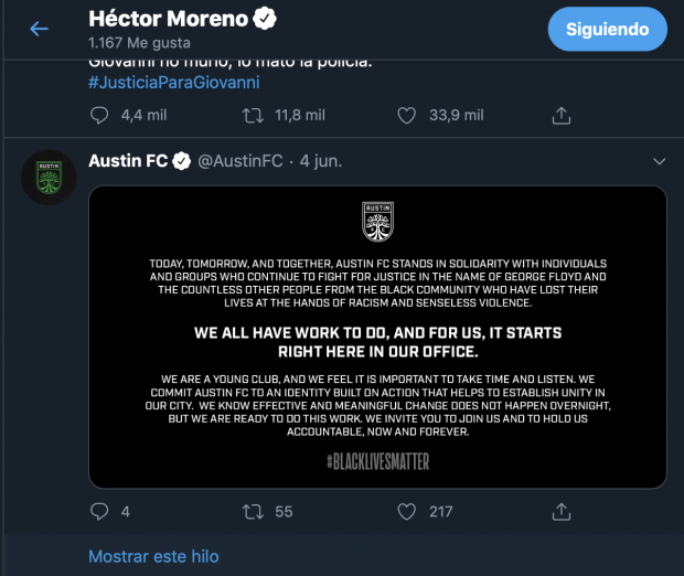 Moreno se acerca a la MLS