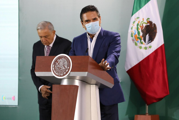 Silvano Aureoles, junto con el Presidente López Obrador