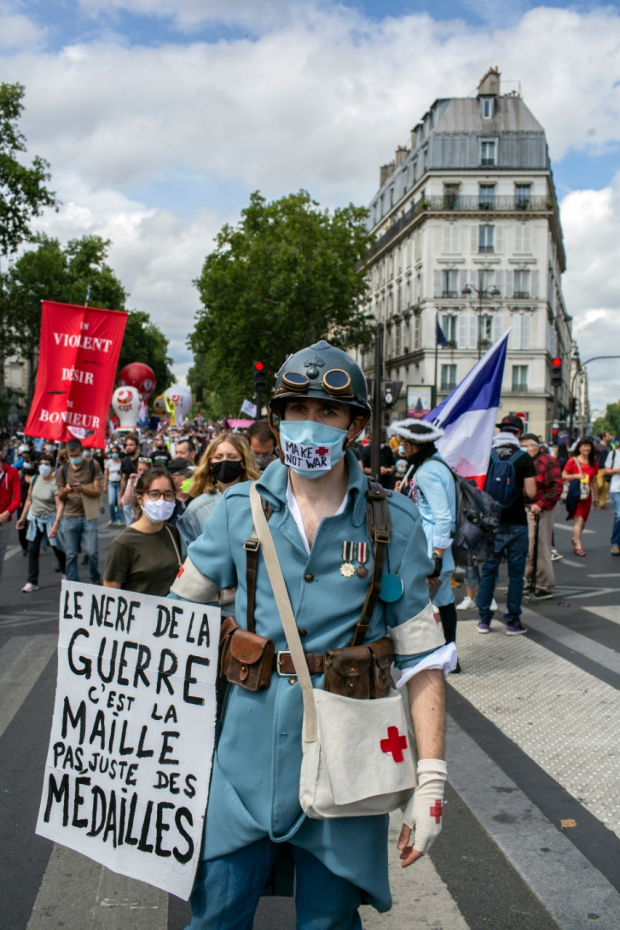 Desfile del Día de la Bastilla, en París, Francia, el 14 de julio de 2020.