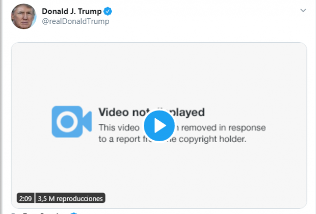 Video eliminado de la cuenta de Trump